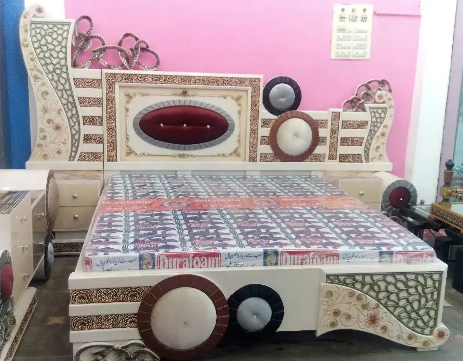 Red Orbit Block Trim Bed | Contemporary Furniture Multan