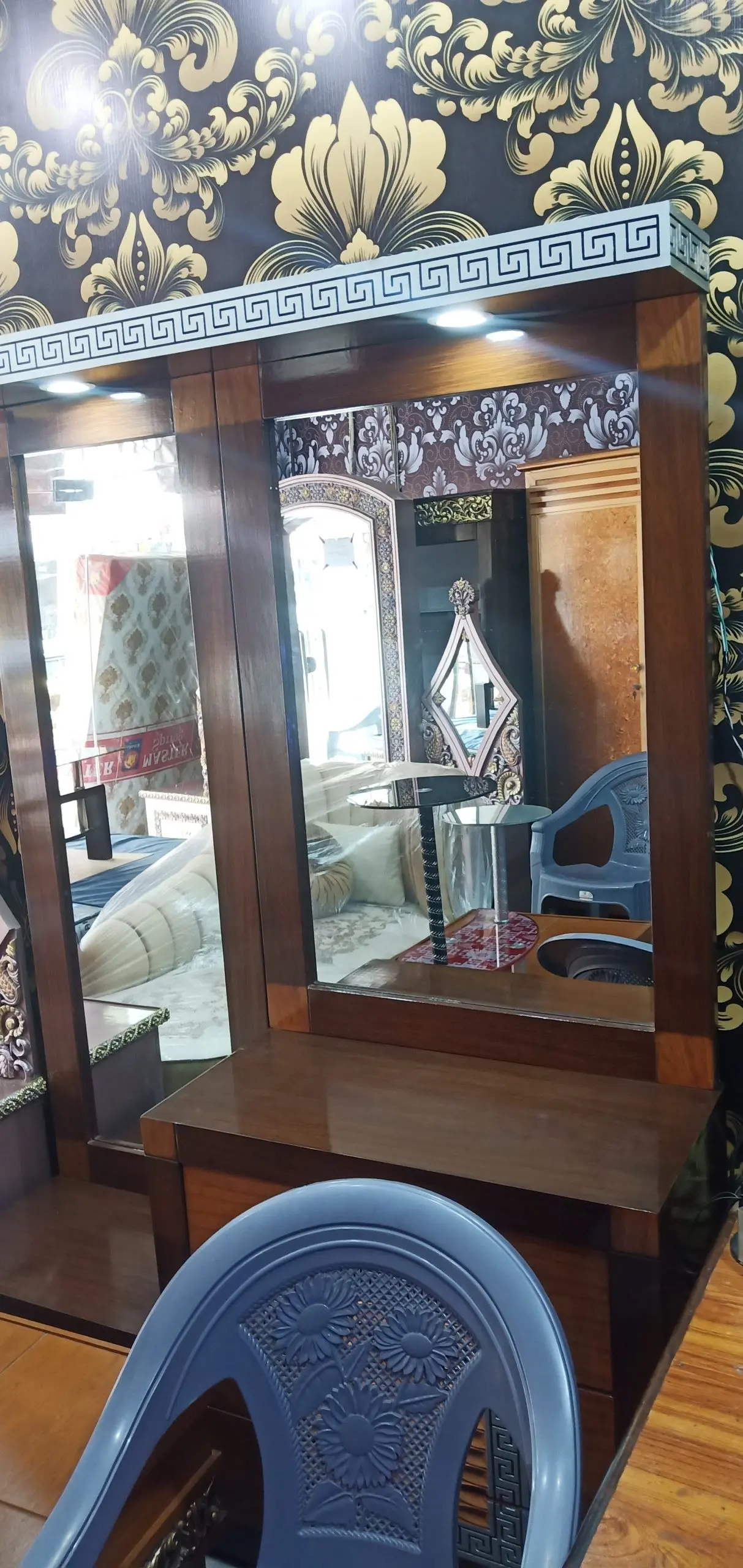 Lattice Glow Key Frame Panel Bed's Dressing