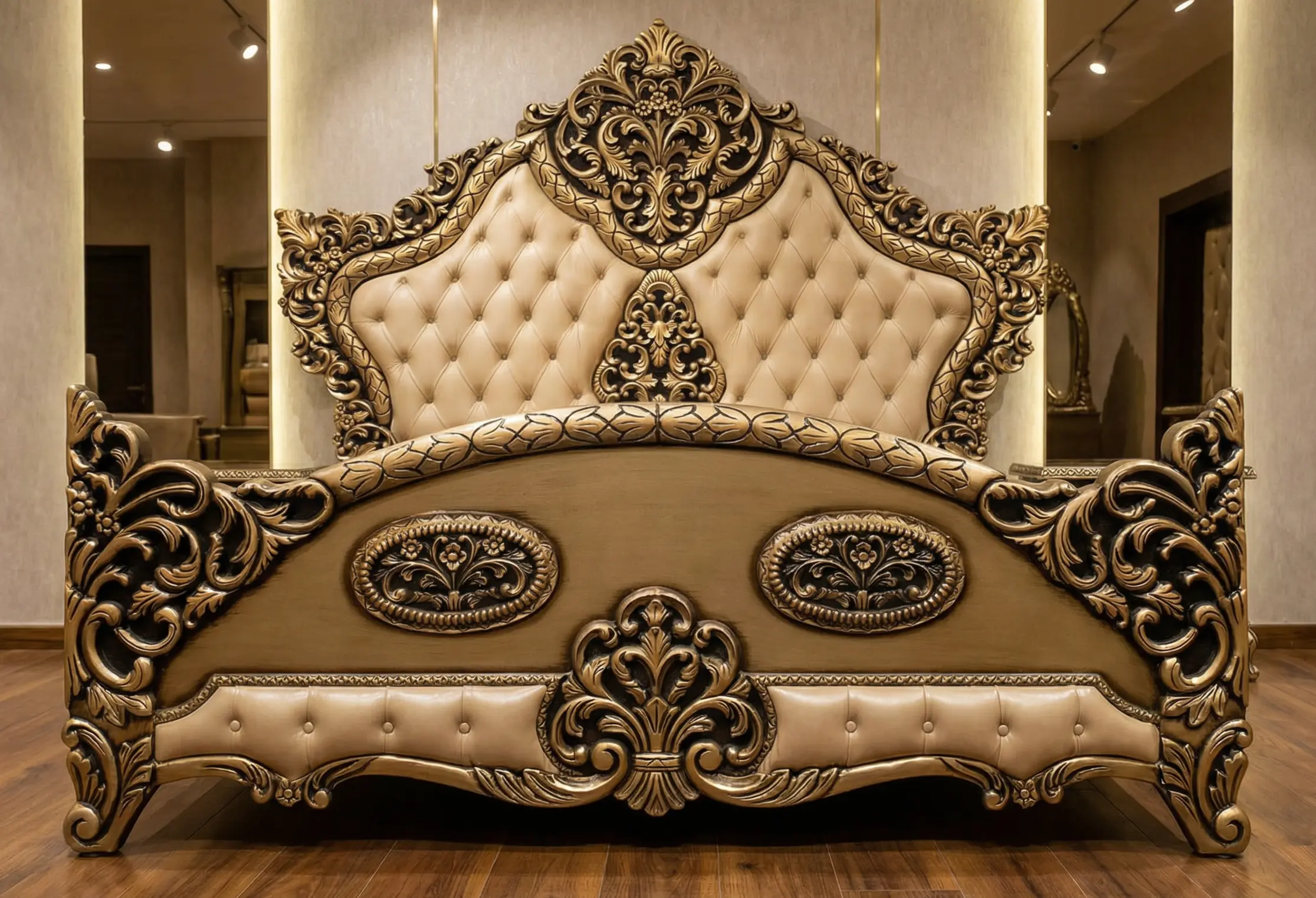 Snake Fold Bronze Rise Bed | Designer Furniture Multan
