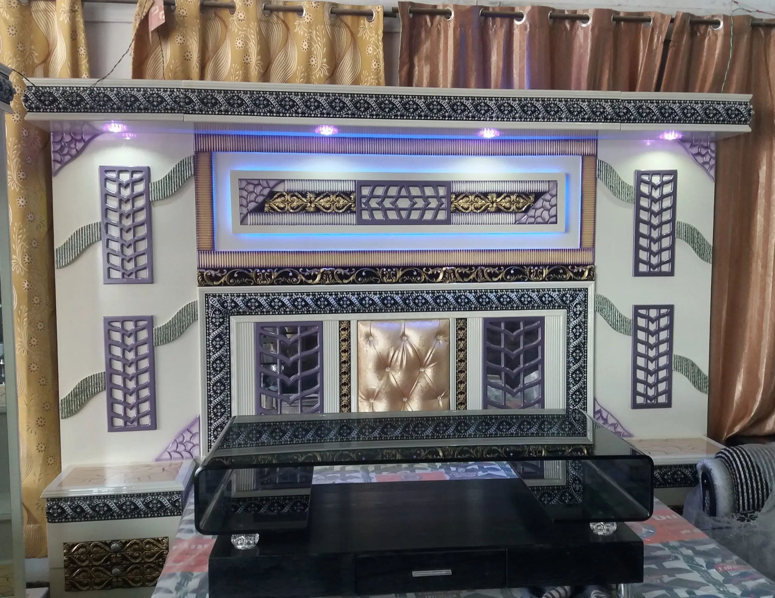 Diamond Glow Crest Panel Bed's Headboard