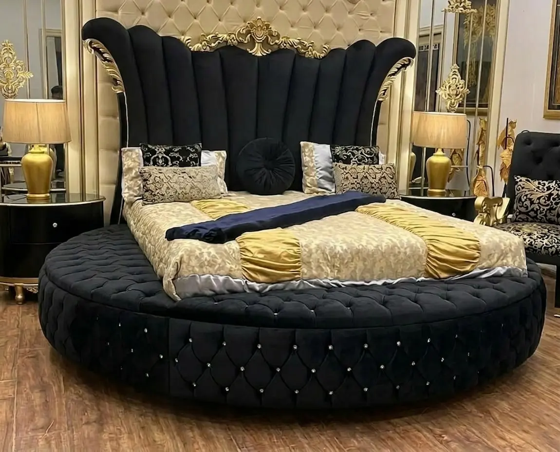 Luxury Black Bed Set with Storage